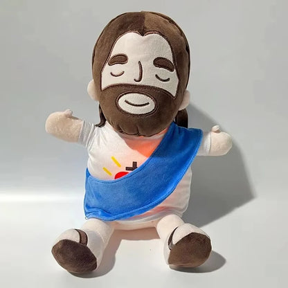 Breath Jesus Plush Doll Soothing Placation Toys Soft Respirable Jesus Plushies Comforting Jesus Heart Toy Easter Christmas Gifts