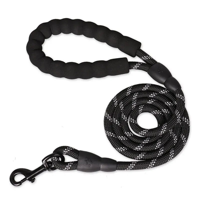 Reflective Dog Leash With Comfortable Padded Handle - Double Heavy Duty Traction Rope For Strong Dogs - Enhance Safety And Contr