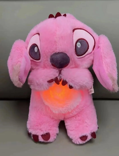 New Stitch Plush Doll Breath Child Peluche Lilo&Stitch Kawaii Soothes Toy Anime Baby Music Light Sleep Toys Model Kid Gift