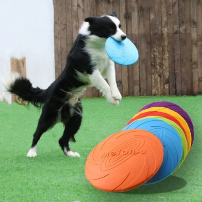 Multicolor Frisbeed Dog Toy  Fashion Pet Dog Silicone Game Flying Discs Trainning Interactive Toys Pet Supplies Flying Disc