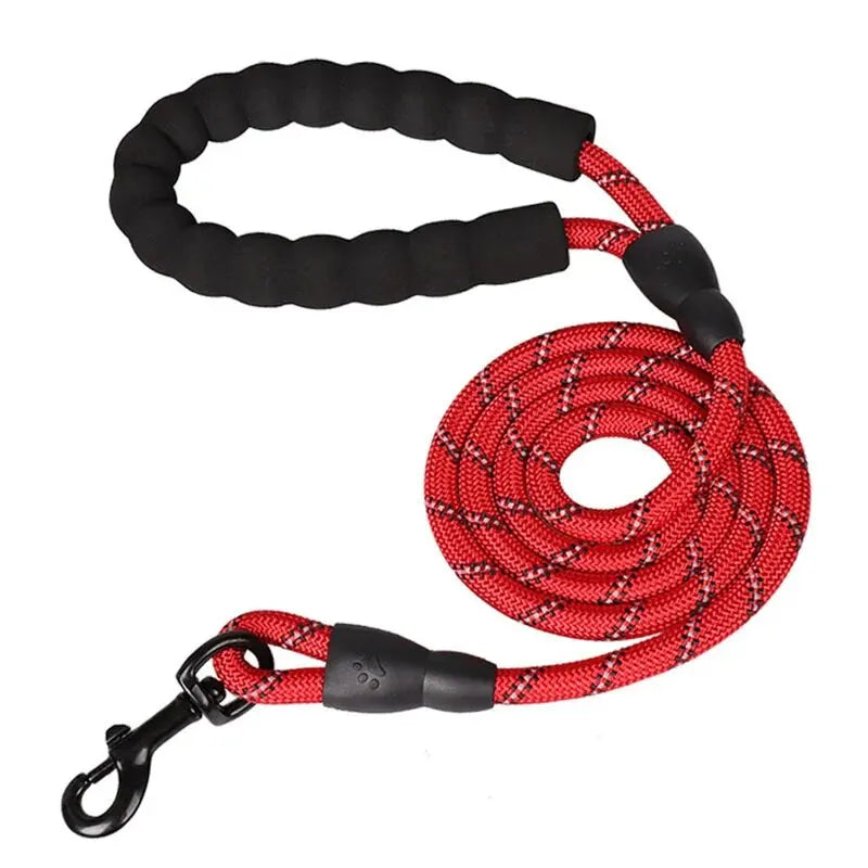 Reflective Dog Leash With Comfortable Padded Handle - Double Heavy Duty Traction Rope For Strong Dogs - Enhance Safety And Contr