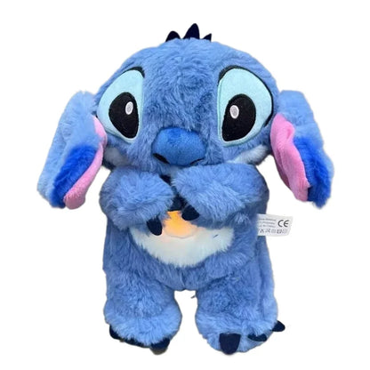 New Stitch Plush Doll Breath Child Peluche Lilo&Stitch Kawaii Soothes Toy Anime Baby Music Light Sleep Toys Model Kid Gift