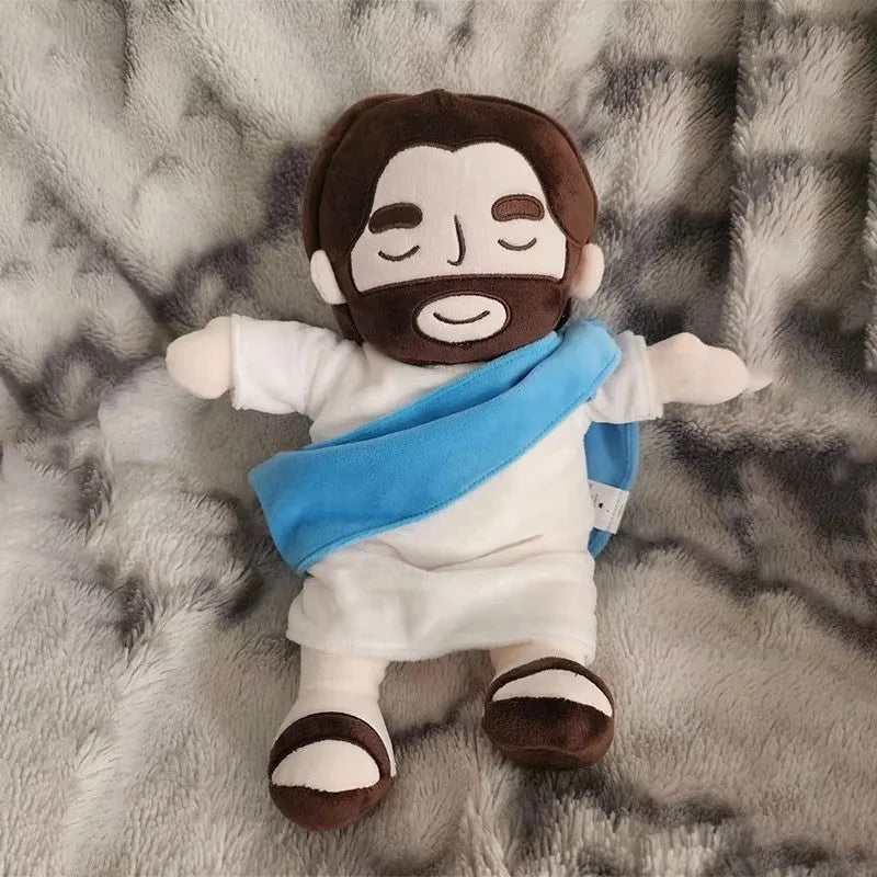 Breath Jesus Plush Doll Soothing Placation Toys Soft Respirable Jesus Plushies Comforting Jesus Heart Toy Easter Christmas Gifts