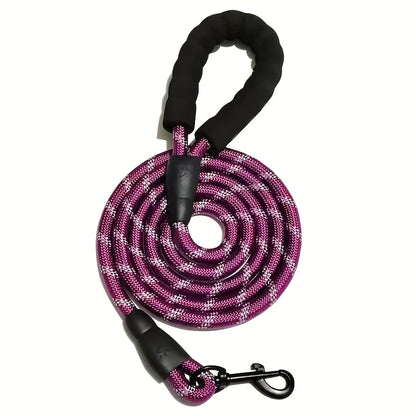 Reflective Dog Leash With Comfortable Padded Handle - Double Heavy Duty Traction Rope For Strong Dogs - Enhance Safety And Contr